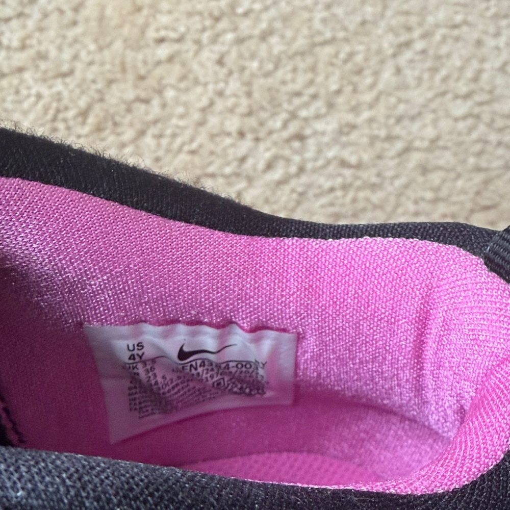 Nike Kids Black and Pink Sneakers with Blue Accents - Picture 2 of 6